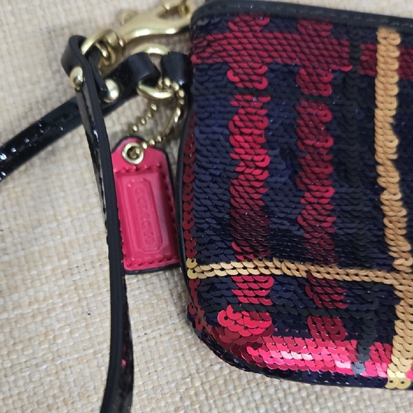 COACH Sequin Plaid Wristlet - Picture 3 of 7
